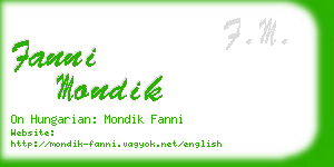 fanni mondik business card